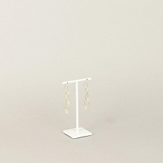 Display for 1 pair of earrings in matt white metal H 10.5cm
