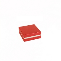 Écrin vide-poche carton irisé rouge à liseré couleur crème