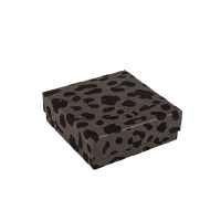 Écrin vide-poche carton papier noir à motif léopard