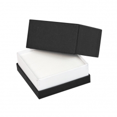 Écrin montre carton mat noir à liseré blanc