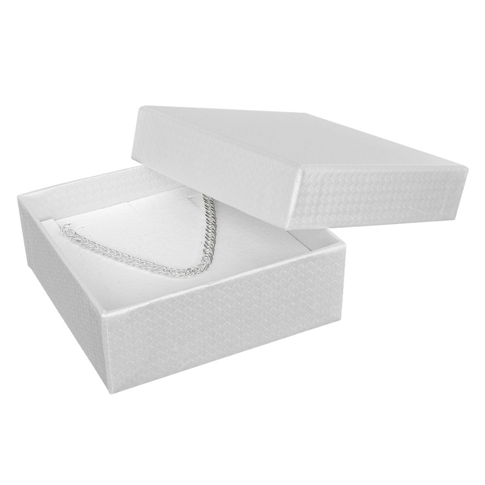 Écrin vide-poche carton aspect gaufré cannelé, blanc nacré