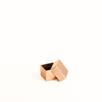 Écrin bague/vide-poche carton brillant miroir grainé et lisse doré