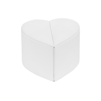 Écrin bague coeur, gainé synthétique aspect lisse blanc