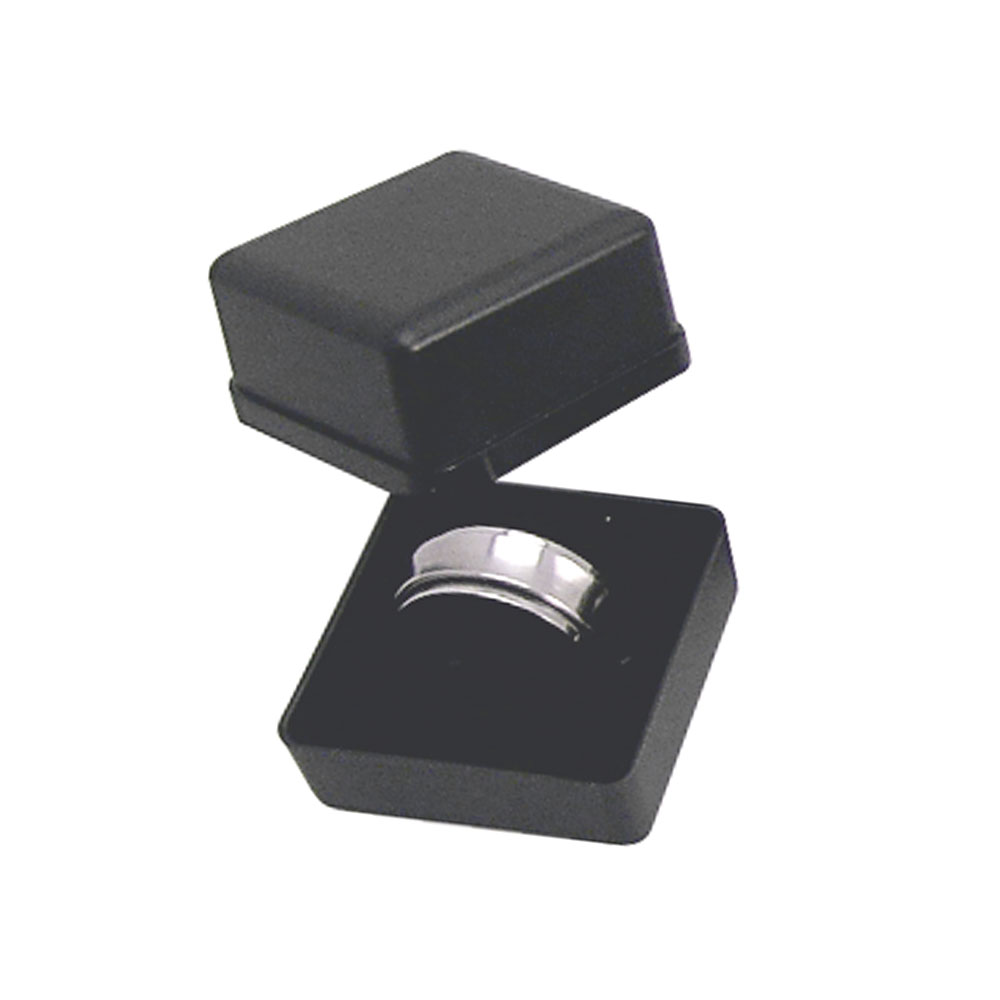 Écrin bague plastique mat noir