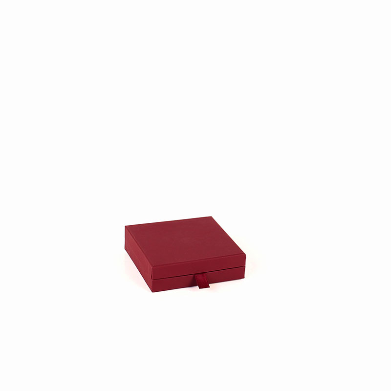 Écrin vide-poche carton aspect gommé à charnière couleur prune