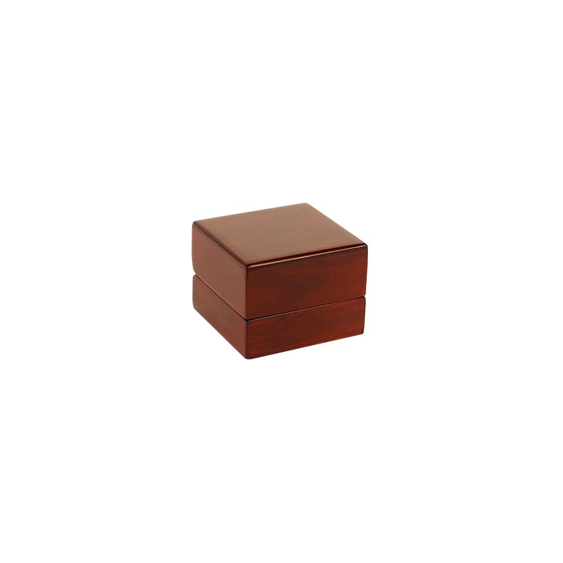 Écrin bague languette bois vernis mat, marron foncé