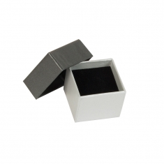 Écrin bague/vide-poche carton irisé gris anthracite et gris clair