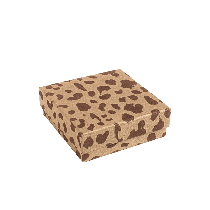 Écrin vide-poche carton papier marron à motif léopard