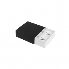 Écrin vide-poche à tiroir carton mat noir et blanc brillant