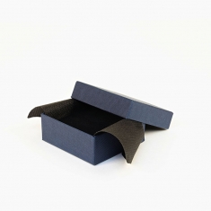 Écrin vide-poche carton aspect grainé mat bleu marine