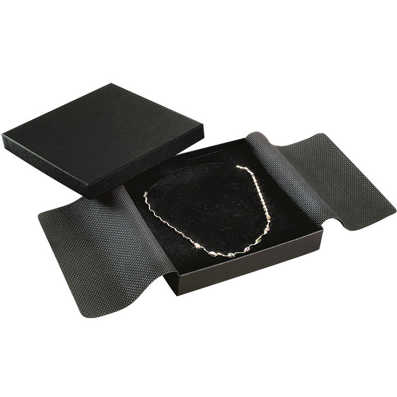 Écrin bague carton aspect grainé mat noir