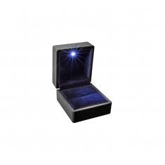 Écrin bague fente à LED plastique aspect gommé, noir