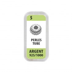 Perles tube forme ronde en argent 925/1000