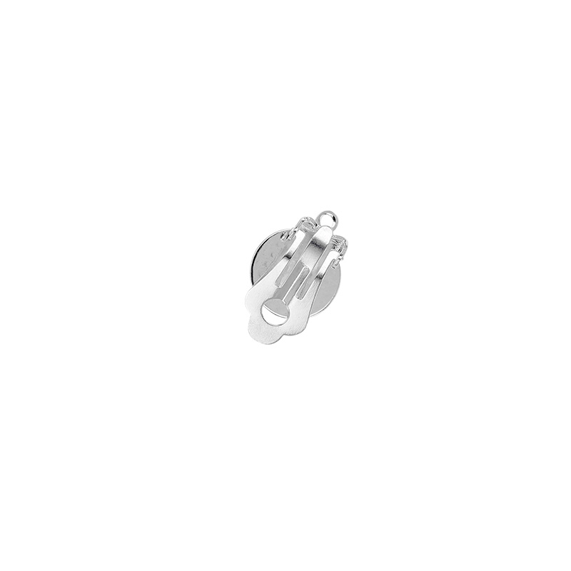 Clips boucles d'oreilles métal argenté 12mm (x10)