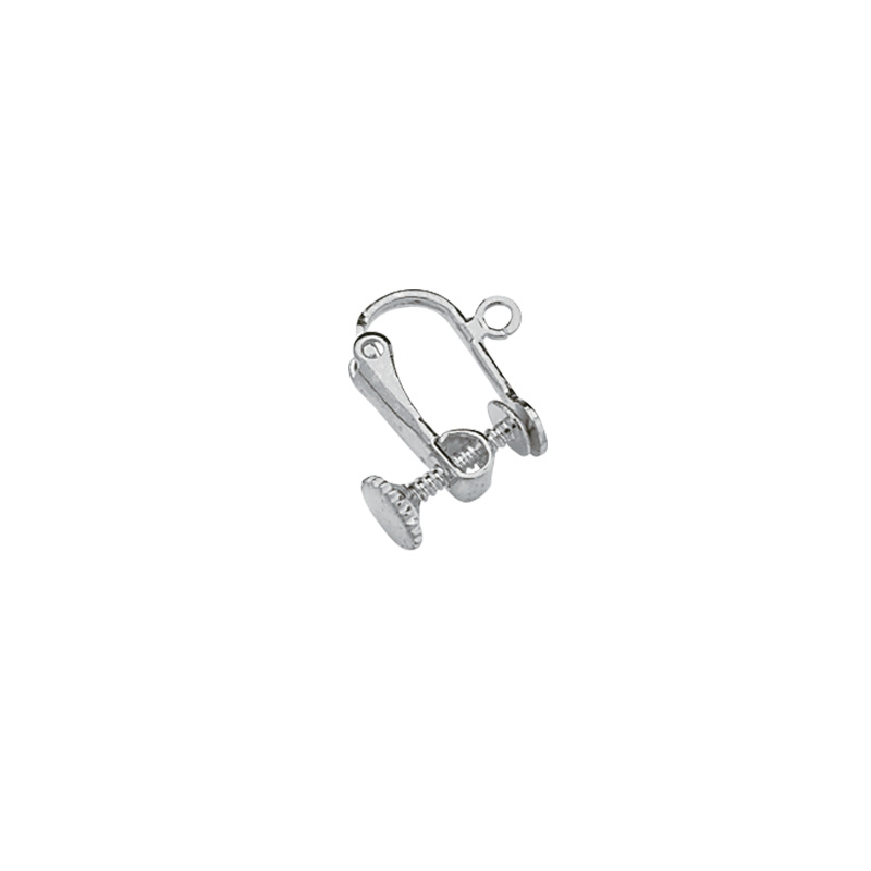 Clips à vis pour boucles d\\\'oreilles métal argenté (x10)