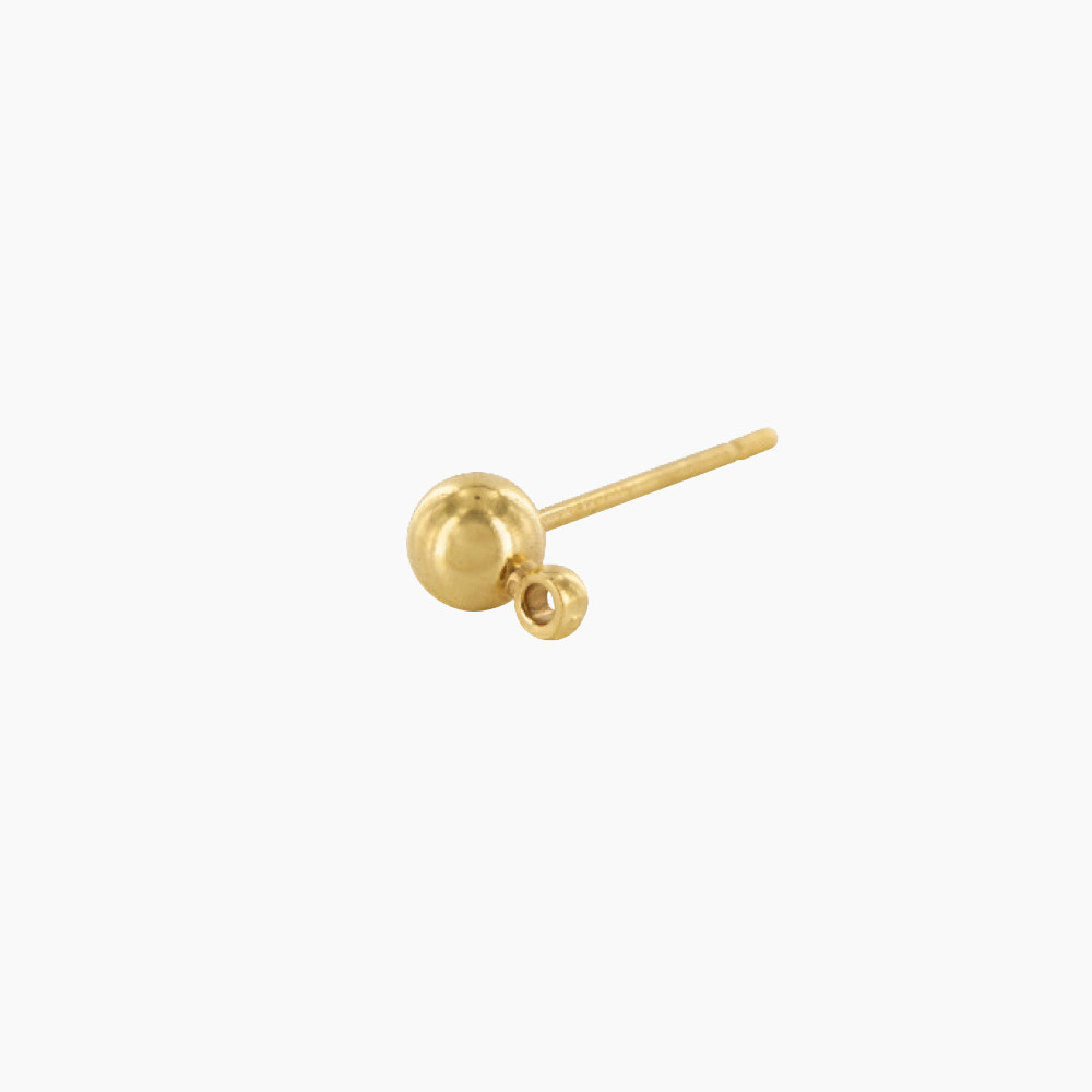Boucles d'oreilles tiges à boule en métal doré, diam. 4mm (x20)