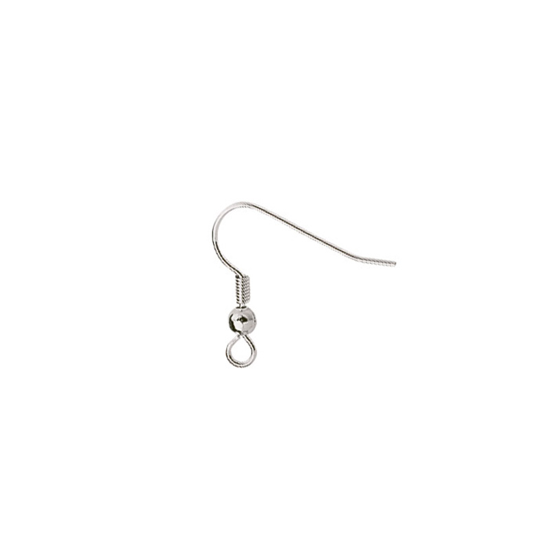 Fils d'oreilles crochet métal argenté fil américain (x50)