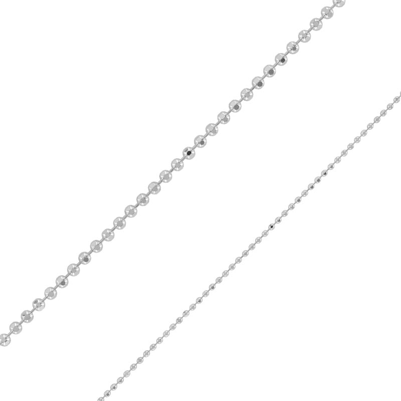 Chaîne au mètre maille boule facetée Argent 925/1000 Rhodié