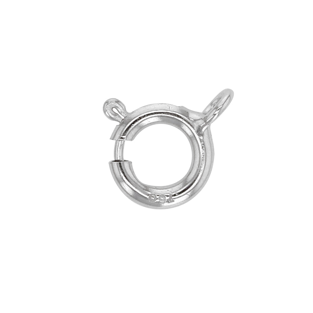 Anneau ressort standard 6 mm anneau ouvert en Or gris rhodié