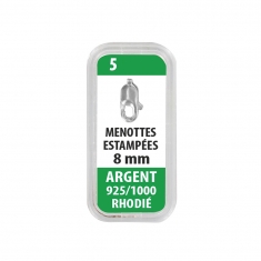 Menottes estampées en argent rhodié 925/1000