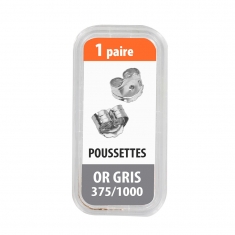 Poussettes belges ø 5 mm en Or gris 375/1000 pour tige 0,64-0,76 mm