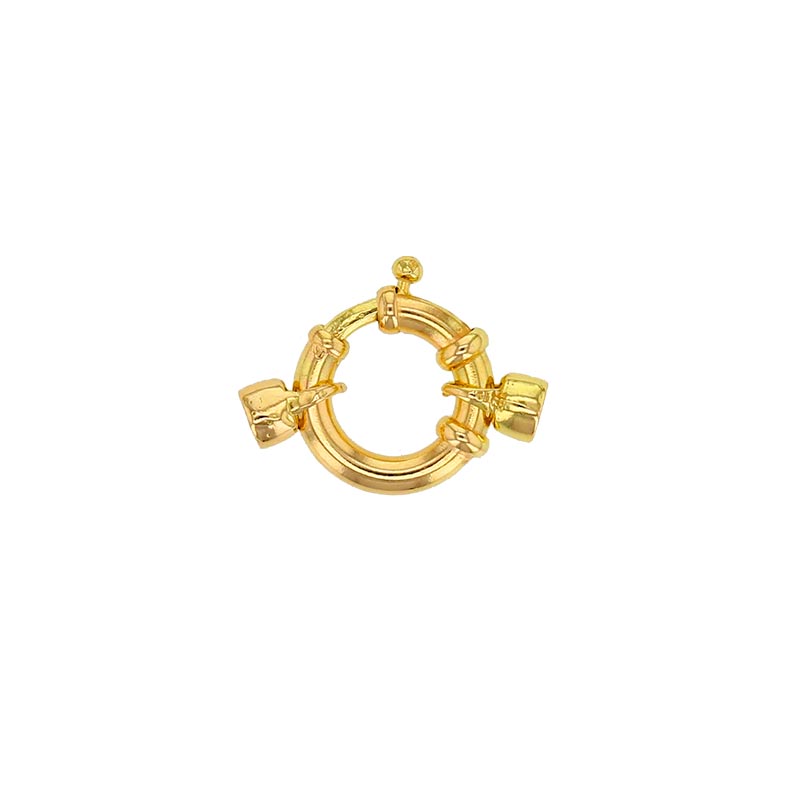 Fermoir de collier perles anneau marin double coquille ø 10 mm en Or 750/1000