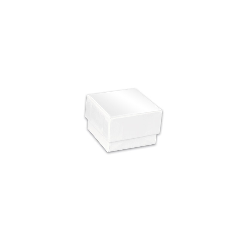 Écrin bague/vide-poche carton brillant blanc