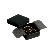 Écrin bague carton aspect grainé mat noir