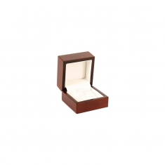 Écrin bague languette bois vernis mat, marron foncé