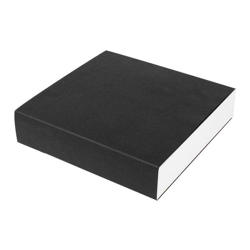 Écrin bague/vide-poche à tiroir carton mat noir et blanc brillant