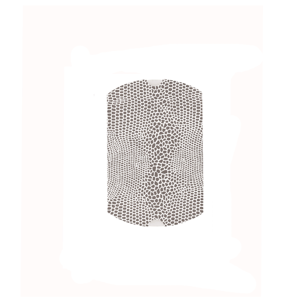 Berlingots carton impression lézard blanc et argenté, 290g - 4 x 6 x 2cm
