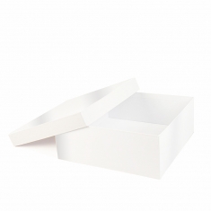 Boîte carton blanc brillant 27 x 27 x H 10cm