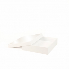 Boîte carton blanc brillant 20 x 20 x H 5cm