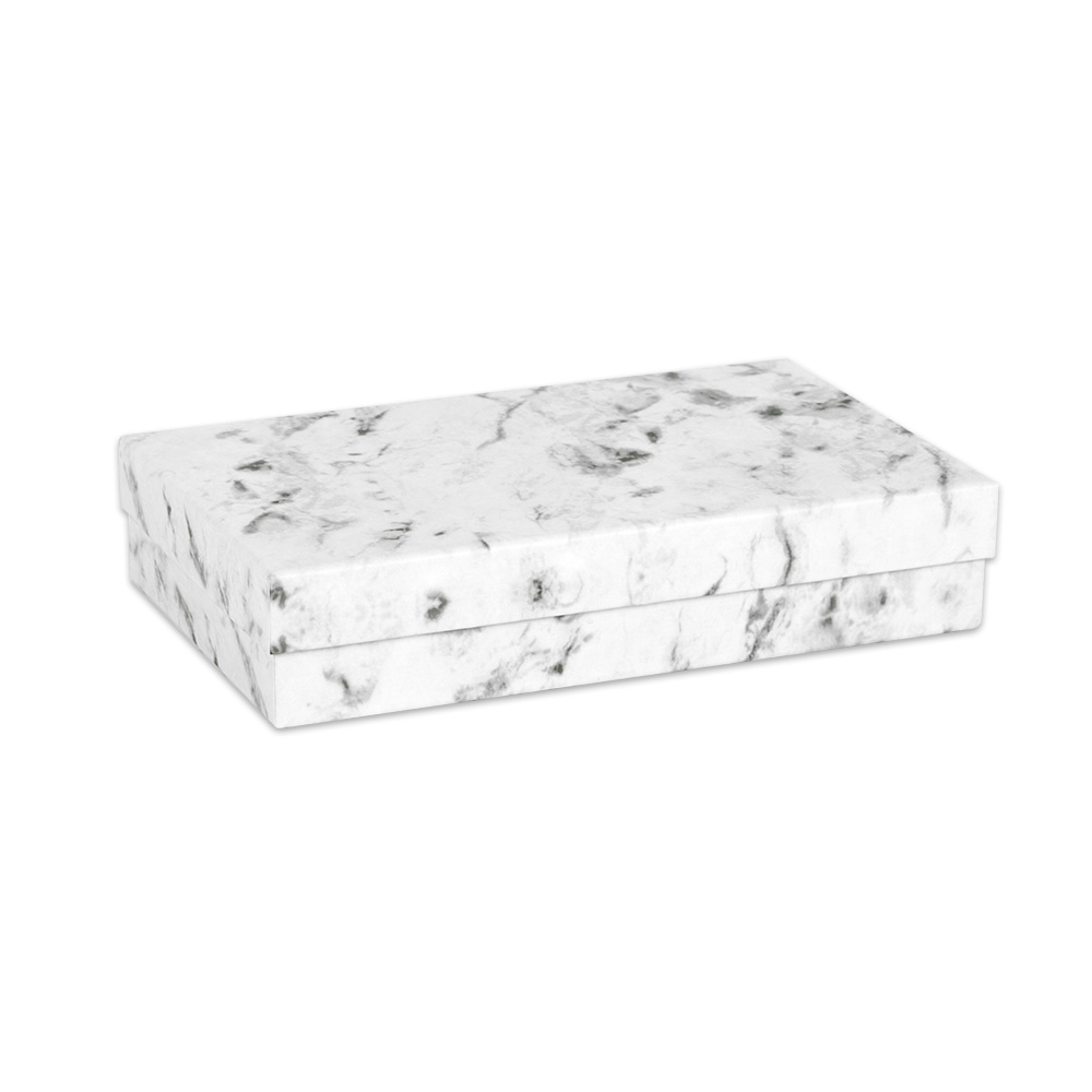 Boîte carton mat motif marbre 25 x 15 x H5cm