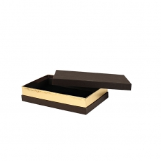 Boîte carton mat noir à liseré doré 25 x 15 x 5cm