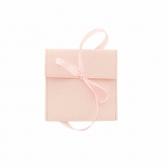 Bourses microfibre rose clair 8 x 8cm