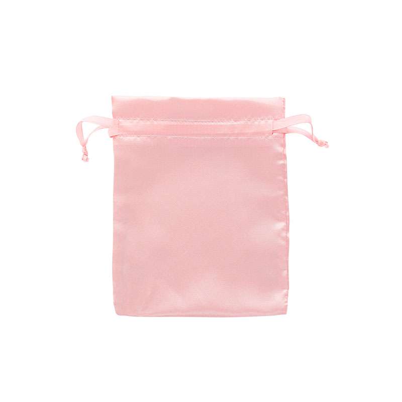 Bourses satin synthétique rose clair 12 x 13cm