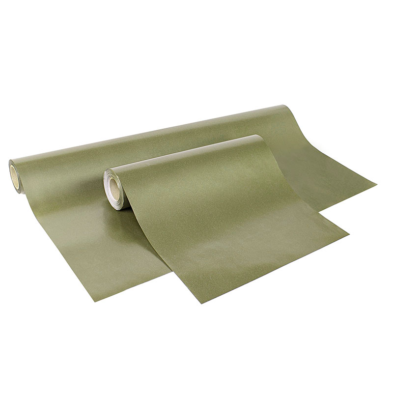 Papier cadeau mat irisé kaki, 0,35 x 50m, 70g