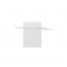 Bourses voile organdi synthetique blanc, 9 x 9 cm