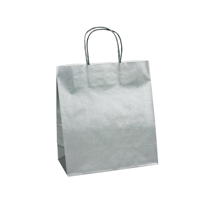 Sacs papier kraft couleur argent 35 x 14 x H 40 cm, 100 g