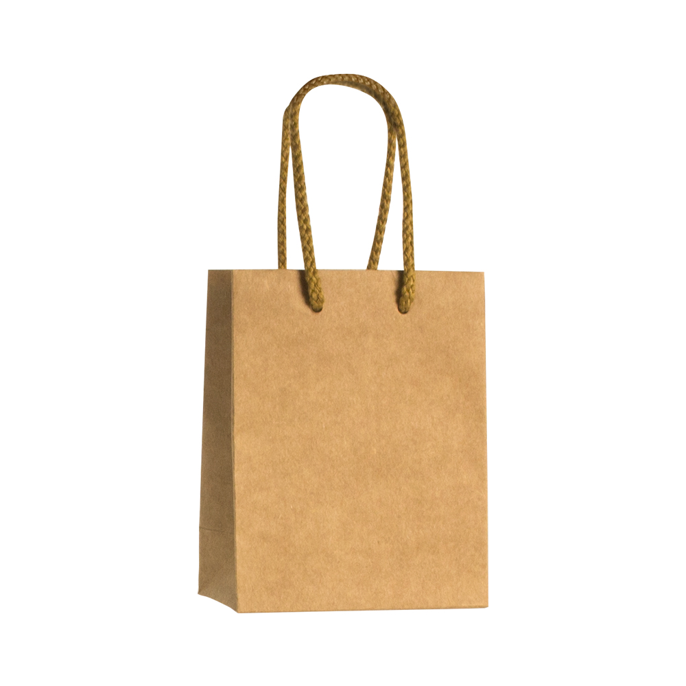 Sacs papier kraft haut de gamme naturel 11,4 x 6,4 x H 14,6 cm, 175 g