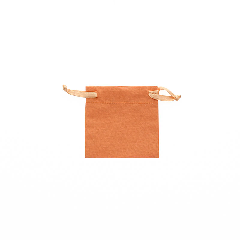 Bourses 100% coton avec rubans satin terracotta 7 x 7cm