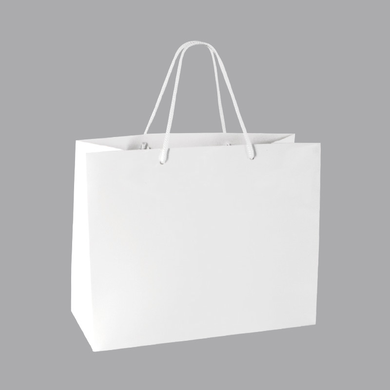 Sacs papier mat blanc 32,7 x 13,6 x H 26,4cm, 190g