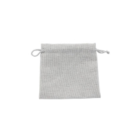 Bourses 100% lin avec cordelettes coton gris clair 11 x 10 cm