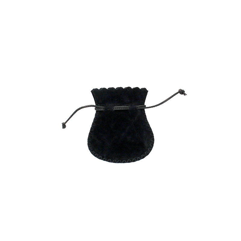 Bourses suédine de coton et viscose, noir- 6,5 x 5 cm
