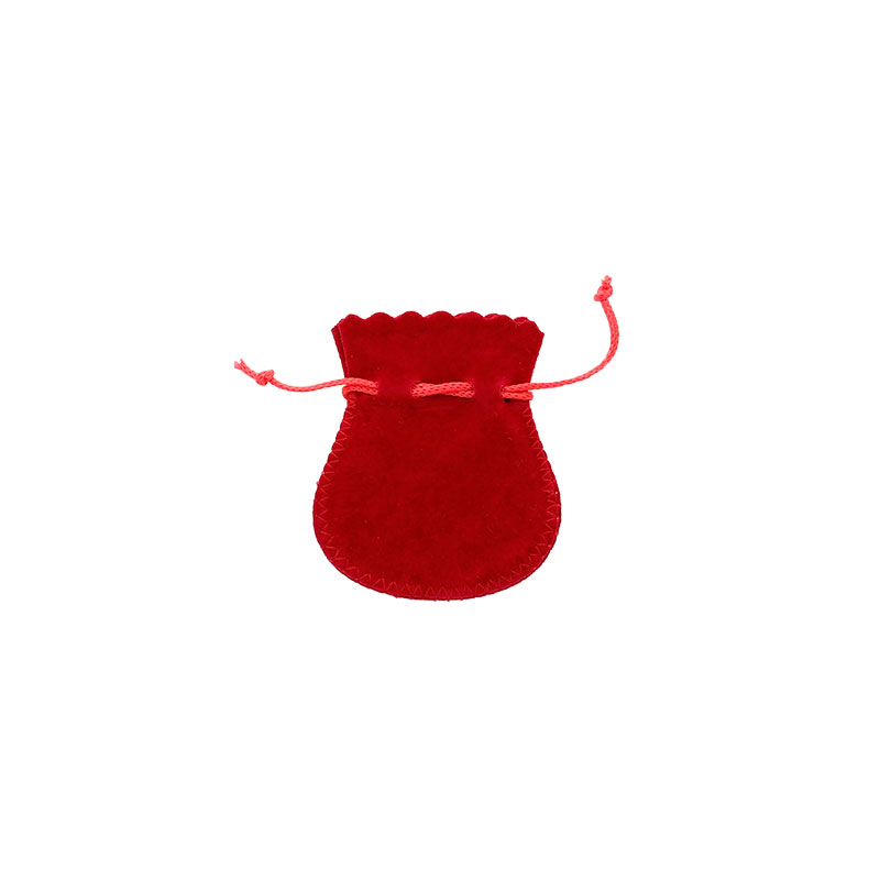 Bourses suédine de coton et viscose, rouge - 6,5 x 5 cm