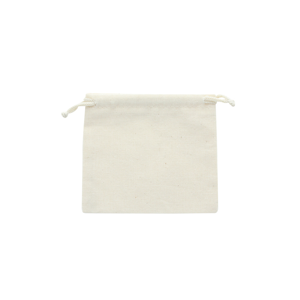 Bourses 100% coton avec cordelettes coton beige clair 11 x 10 cm
