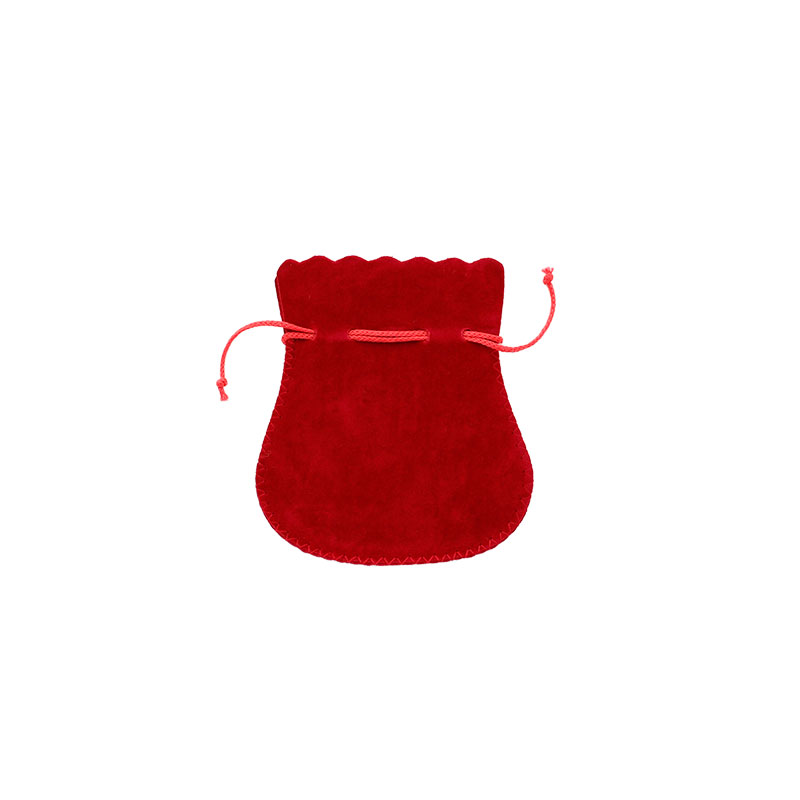 Bourses suédine de coton et viscose, rouge - 9,5 x 8 cm