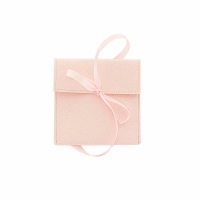 Bourses microfibre rose clair 8 x 8cm