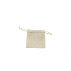 Bourses 100% lin avec cordelettes coton beige 7 x 7 cm